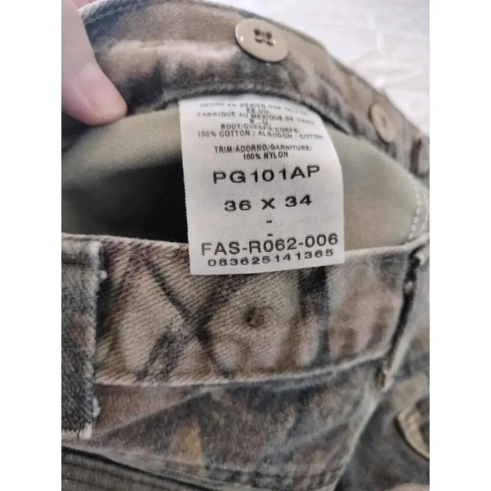 VTG Wrangler ProGear Realtree Camo Pants 36x32 Gorpcore Double Knee Brushguard‎
